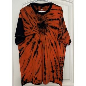 Nike Orange and Black Tie Dye T-Shirt Tee Size XL‎ 100% Cotton